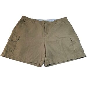 Columbia PFG Men's L Cargo Shorts Canvas Khaki Beige Fishing Outdoor 6" Inseam